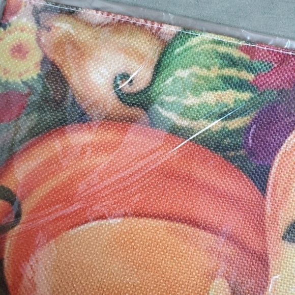 NEW Fall Welcome Garden Flag w/pumpkin and cornucopia of fruit & vegetables - Picture 8 of 10